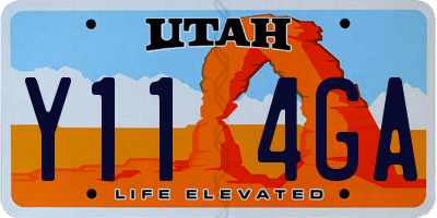 UT license plate Y114GA