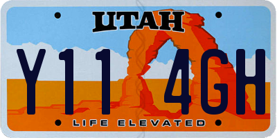 UT license plate Y114GH