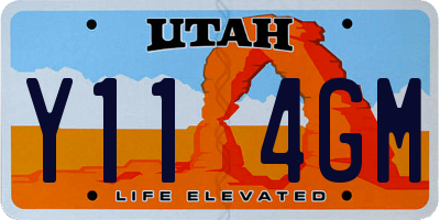 UT license plate Y114GM