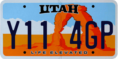 UT license plate Y114GP