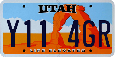 UT license plate Y114GR