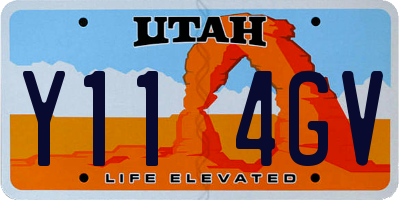 UT license plate Y114GV