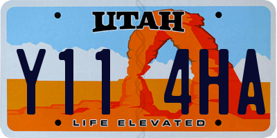 UT license plate Y114HA