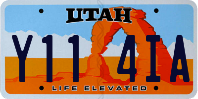 UT license plate Y114IA