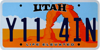 UT license plate Y114IN