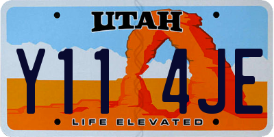 UT license plate Y114JE