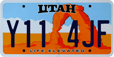 UT license plate Y114JF