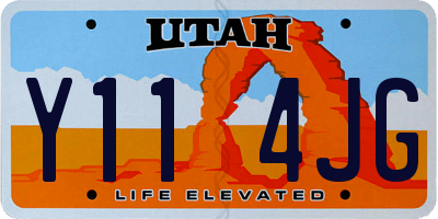 UT license plate Y114JG