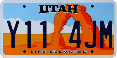 UT license plate Y114JM