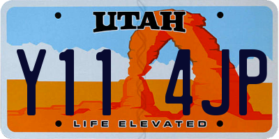 UT license plate Y114JP