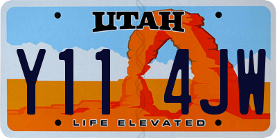 UT license plate Y114JW