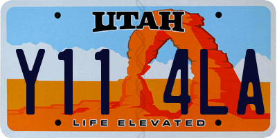 UT license plate Y114LA