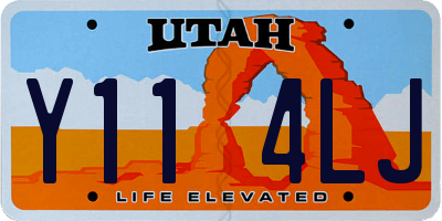 UT license plate Y114LJ