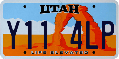 UT license plate Y114LP