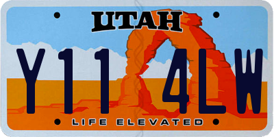 UT license plate Y114LW
