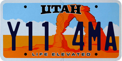UT license plate Y114MA
