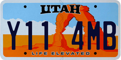 UT license plate Y114MB