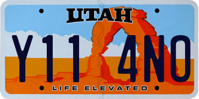 UT license plate Y114NO