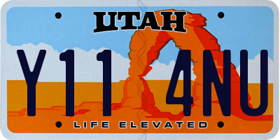 UT license plate Y114NU