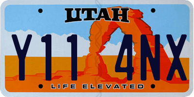UT license plate Y114NX