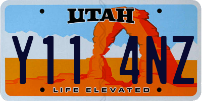UT license plate Y114NZ