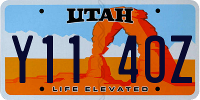 UT license plate Y114OZ