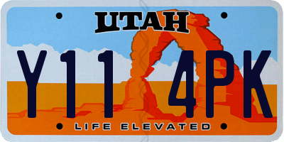 UT license plate Y114PK