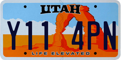 UT license plate Y114PN