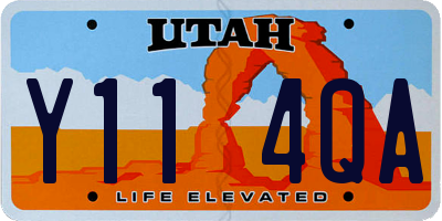 UT license plate Y114QA
