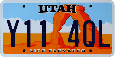 UT license plate Y114QL