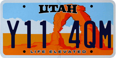 UT license plate Y114QM