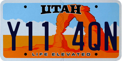 UT license plate Y114QN