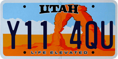 UT license plate Y114QU