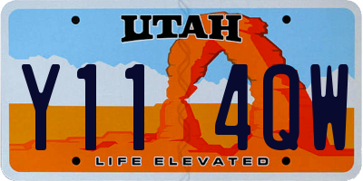 UT license plate Y114QW