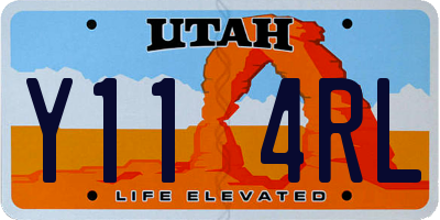 UT license plate Y114RL