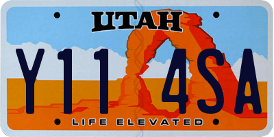 UT license plate Y114SA