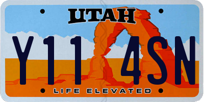 UT license plate Y114SN
