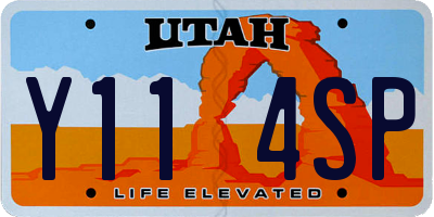 UT license plate Y114SP
