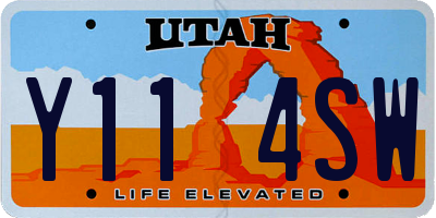 UT license plate Y114SW