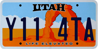 UT license plate Y114TA