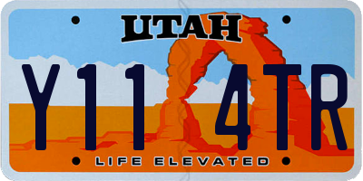 UT license plate Y114TR
