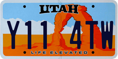 UT license plate Y114TW