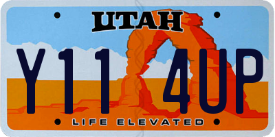 UT license plate Y114UP