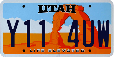 UT license plate Y114UW