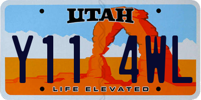 UT license plate Y114WL