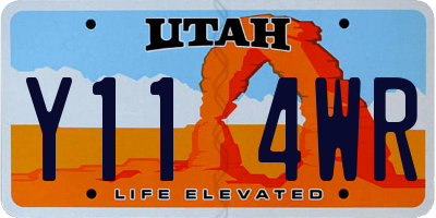 UT license plate Y114WR