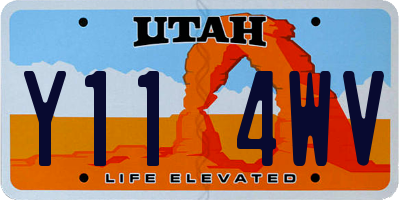 UT license plate Y114WV