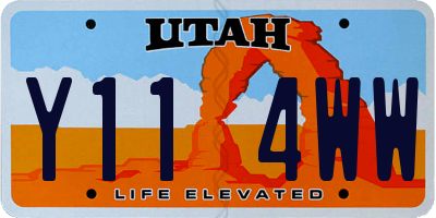 UT license plate Y114WW