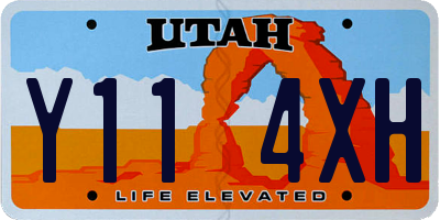 UT license plate Y114XH