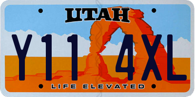 UT license plate Y114XL